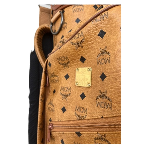 MCM Cognac Visetos Coated Leather Golf Bag - Picture 5 of 7
